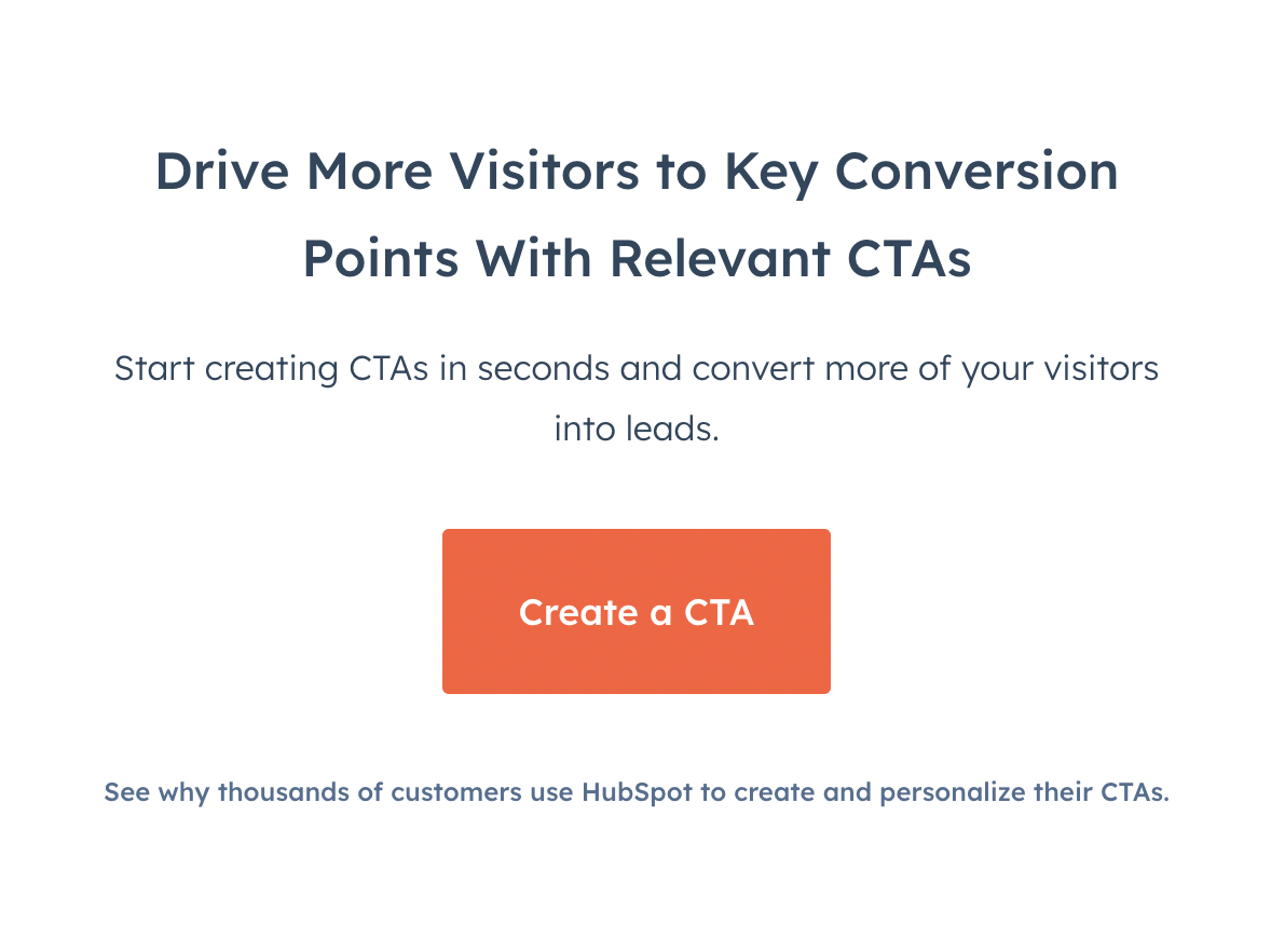 How to write a call to action: Each sentence on this HubSpot landing page includes a CTA that leads with a strong verb.