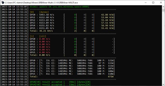 การอัพเกรดภาคบังคับสำหรับนักขุด Dynex (DNX) โดยใช้ SRBMiner-MULTI v2.3.7 ถึง 2.3.8