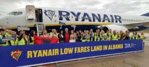 Ryanair оголошує про рекордні попередні бронювання на 17 нових маршрутів до Тирани, починаючи з 31 жовтня