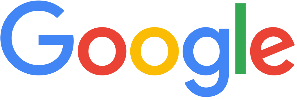 "Google" logo with the letters written in blue, red, yellow and green. 