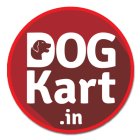 Dog Cart circular logo wtih Dog Kart.in written in while over a red circle. 