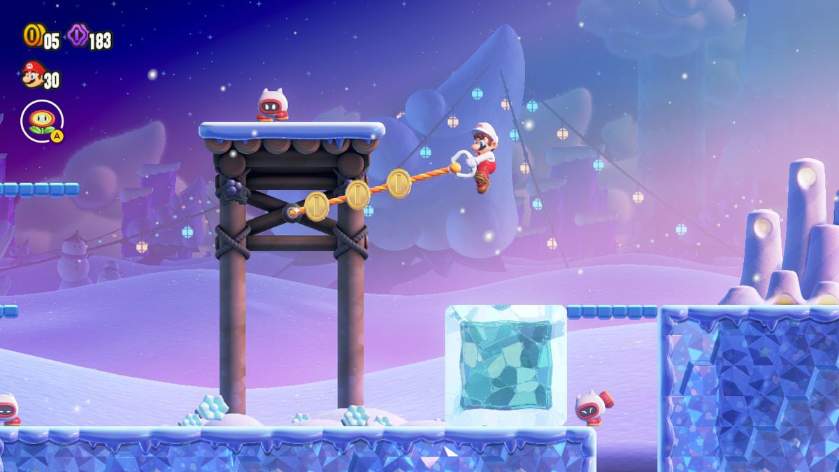 Mario pulls coins out of the air in Super Mario Bros. Wonder
