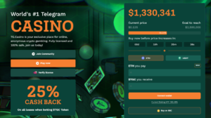 La preventa de TG.Casino supera los 1.3 millones de dólares mientras los inversores apuestan en grande por el protocolo GambleFi más popular de Web3 antes de que suba el precio de los tokens