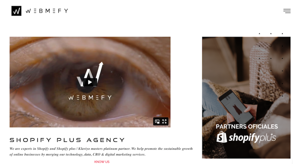 Webmefy Shopify 플러스 대행사
