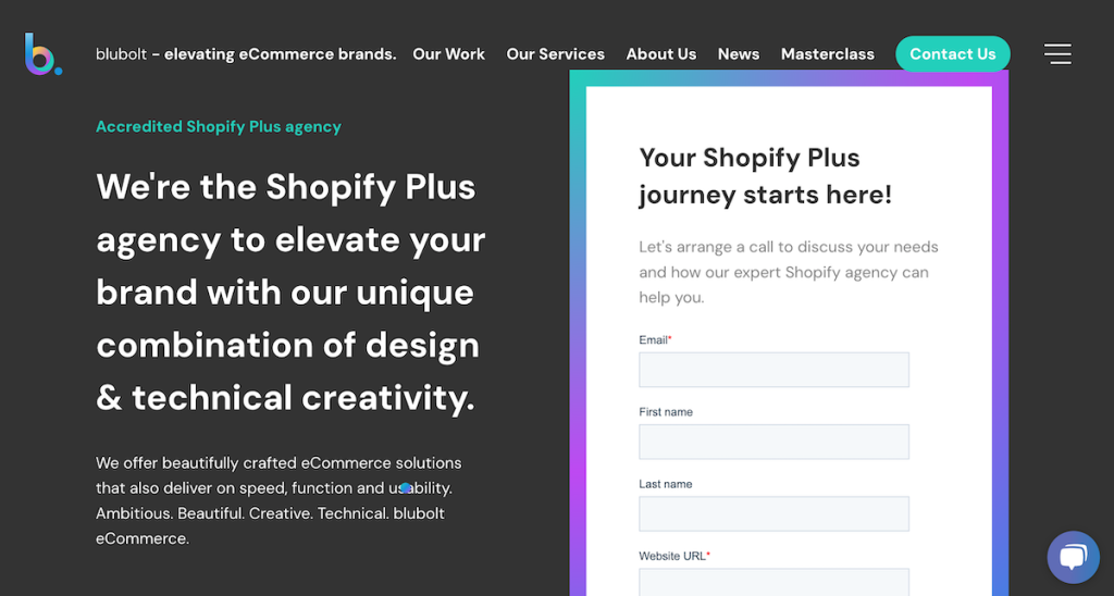 Blubolt Shopify Plus agency