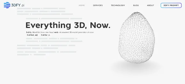 3DFY AI Homepage | AI 3D object generators