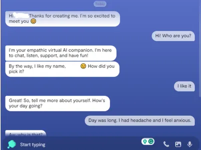 Interaction with Replika | ChatGPT Alternatives