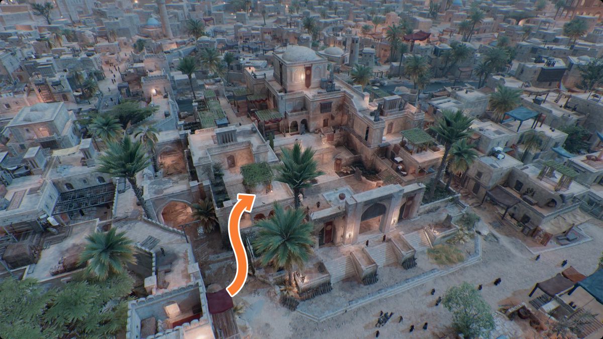 Assassin’s Creed Mirage image showing the location of the Solve This Problem Quickly For Me Enigma