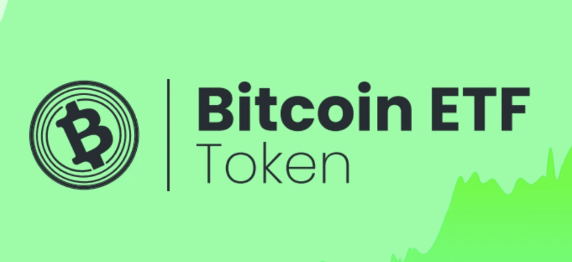 a picture of BTC ETF Crypto token symbol