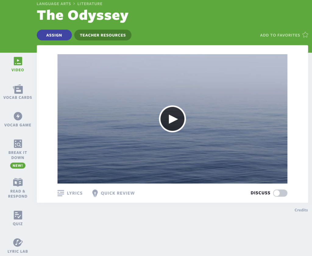 The Odyssey Flocabulary literature video lesson