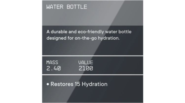 Starfield Water Bottle Inventory Sticker