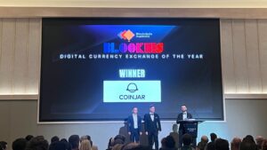 CoinJar won the Digital Currency Exchange of the Year Award at The Blockies presented by Blockchain Australia