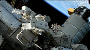 Mixed results for spacewalkers after time lost dealing with difficult-to-loosen bolts