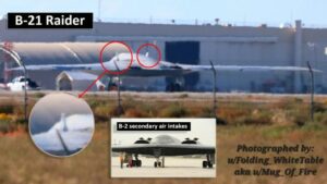 Nuevas imágenes de alta resolución del B-21 Raider supuestamente muestran su diseño de entrada de aire auxiliar