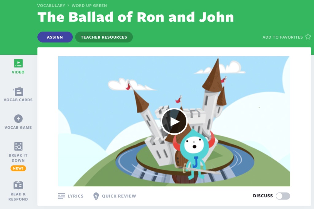 Відеоурок "Балада про Рона та Джона" 6 клас. Лексика