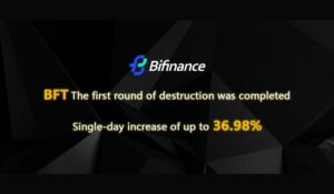 BiFinance平台代币BFT已完成首轮回购销毁，日涨幅高达36.98%