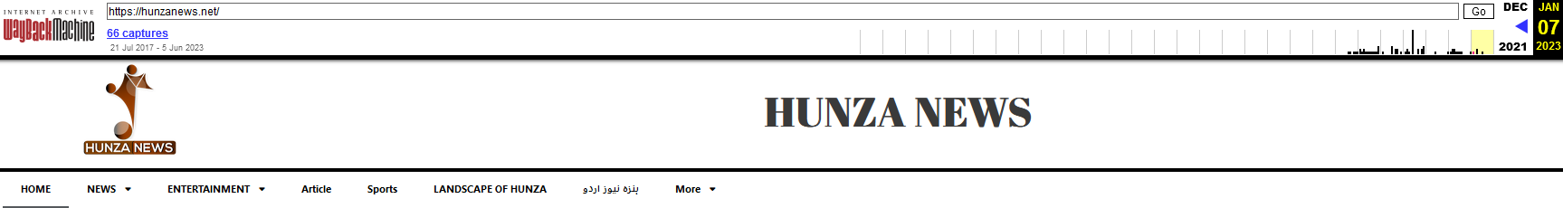 Kuva 4 Hunza News -uudistus ei lataussovellusta