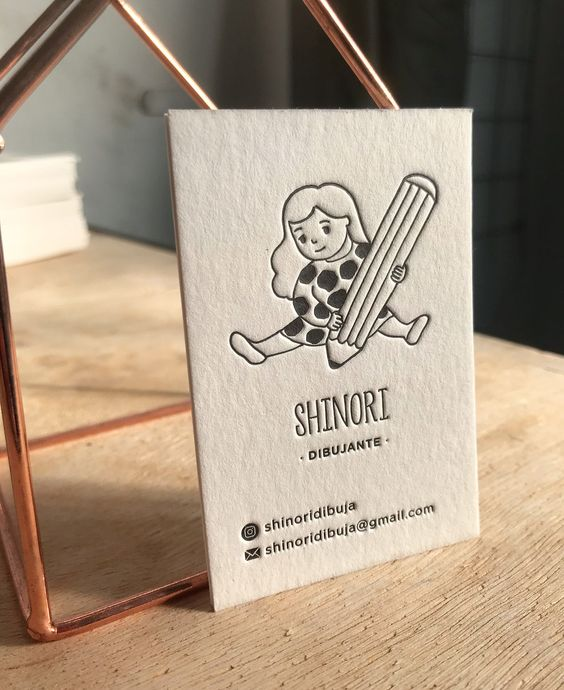 A business card with a creative and personalized design.