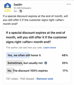 83% of You Don't Really Expire Discounts. Not Really. | SaaStr