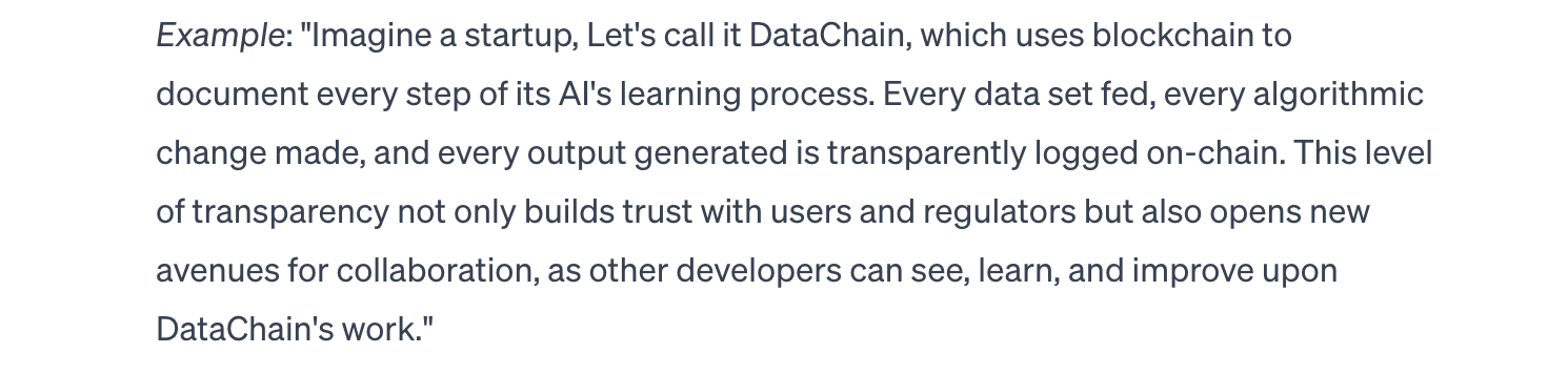 Exemplu de DataChain pentru transparența datelor AI cu blockchain