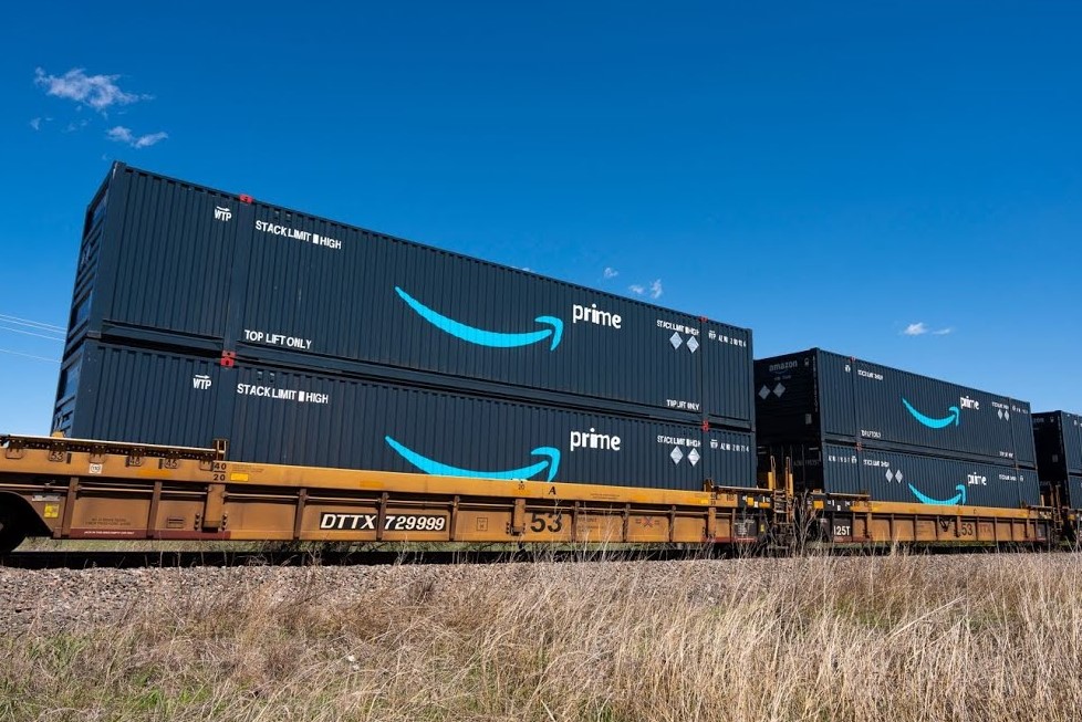 Amazon shifts from European roads to trains and boats