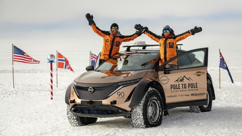 An EV completed the first-ever drive from magnetic North Pole to South Pole - Autoblog