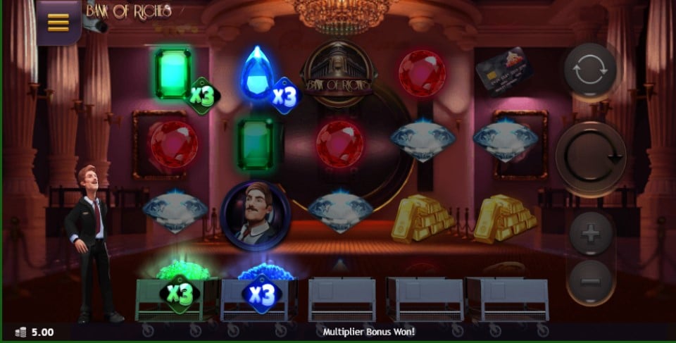 Bank of Riches slot reels by Rogue