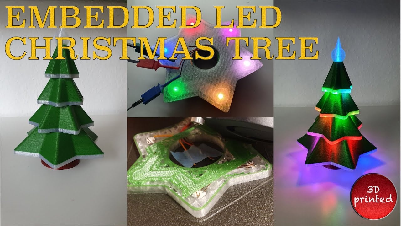 Eingebetteter 3D-gedruckter LED-Weihnachtsbaum
