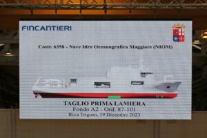 Fincantieri taie primul otel pentru noua nava oceanografica a Marinei Italiene