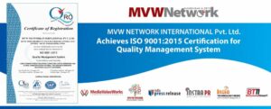 ارائه دهنده خدمات ارتباطات و روابط عمومی دیجیتال جهانی "MediaValueWorks" گواهینامه ISO 9000-2015 را برای مدیریت کیفیت دریافت می کند.