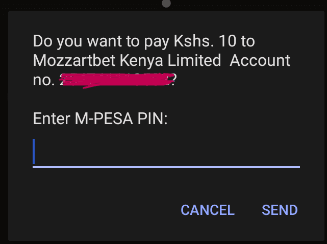 Minta M-Pesa dalam pemberitahuan