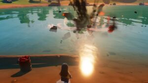 How to destroy items underwater in LEGO Fortnite
