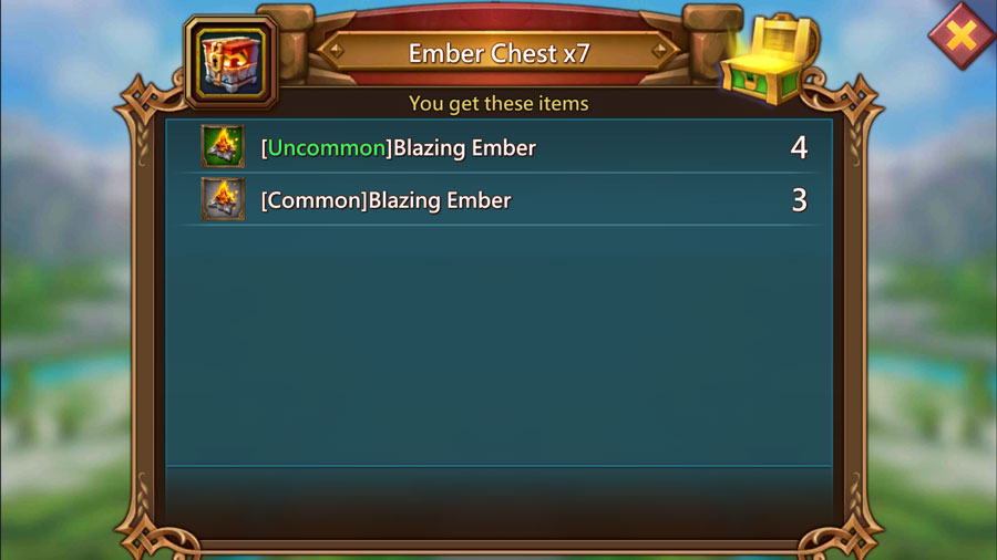 Drop Rate for Blazing Ember Chests