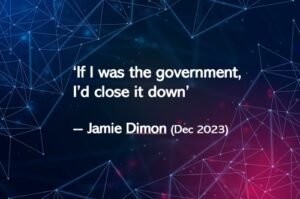 Jamie Dimon svetuje vladi, naj "zapre kripto"