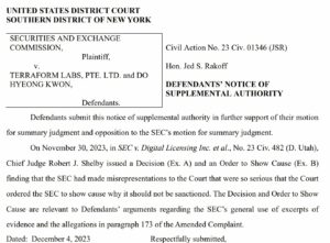 Juez insinúa una sanción de la SEC en el caso de Terraform Labs