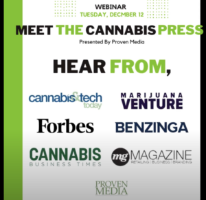「Meet the Cannabis Press」ウェビナーは12月XNUMX日に予定
