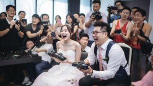 Proaspeții căsătoriți din China găzduiesc un concurs de eSports la nunta lor
