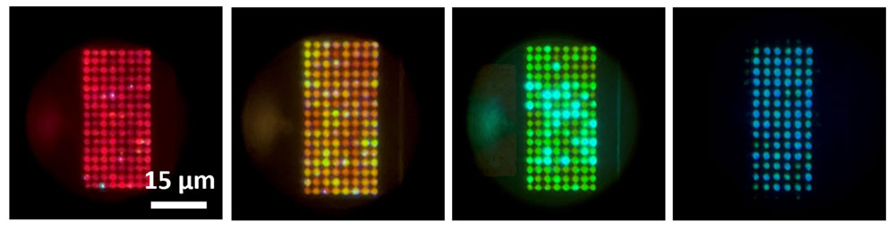 Full-color micro-LED display with 10,000PPI resolution