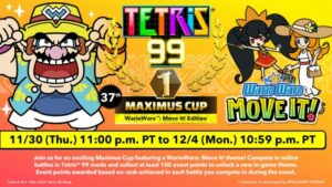 Tetris 99 julkaisee Maximus Cups WarioWare: Move It, Super Mario Bros. Wonder -teemoilla