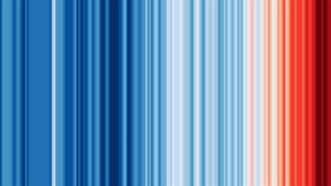 Värilliset raidat, jotka selittävät ilmastonmuutoksen