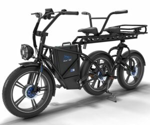 Ten wyjątkowy elektryczny wózek transportowy ma wszystkie 3 koła ustawione w jednej linii — CleanTechnica