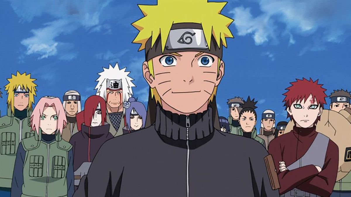 Naruto berdiri di antara sekutu di Naruto Shippuden