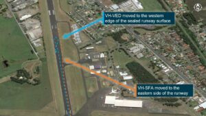 Airliner veers away after aircraft takes off on same runway in NSW