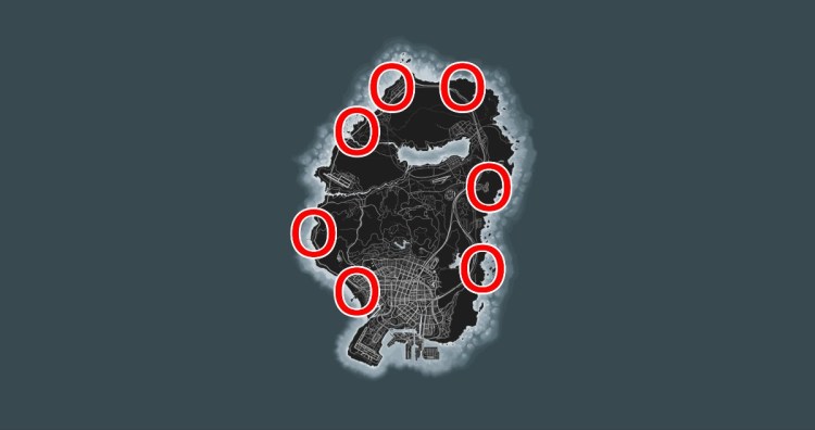Carte des emplacements des mouettes de Gta Online