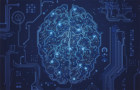 Εννοιολογική εικόνα που δείχνει έναν εγκέφαλο ενσύρματο σαν υπολογιστή