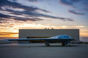 B-21 Raider bomber conducts test flights at Edwards Air Force Base
