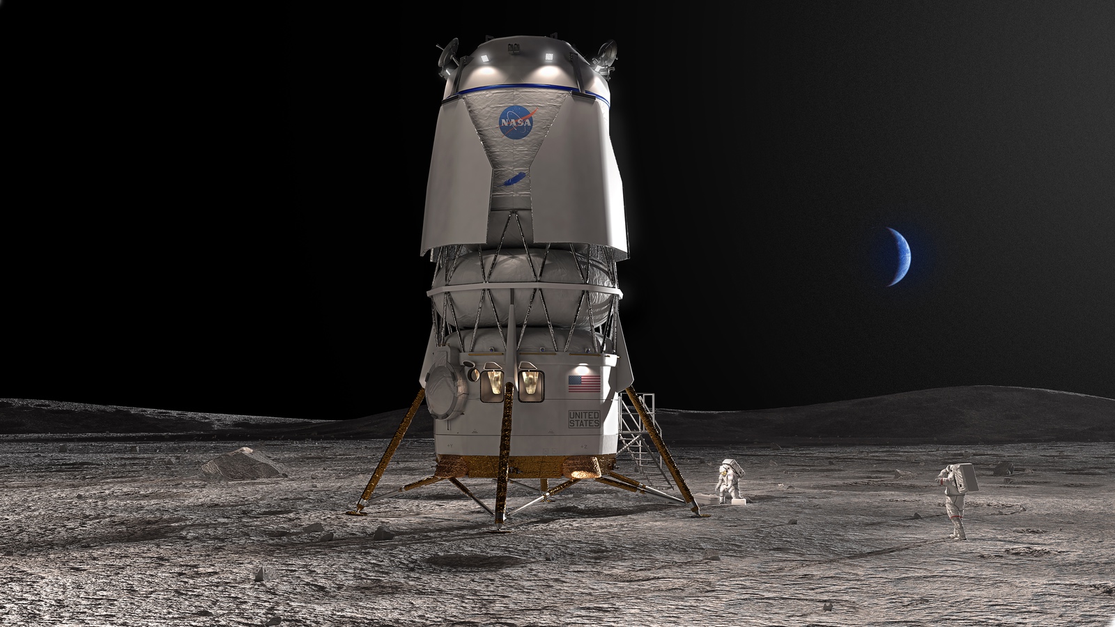 Blue Origin et SpaceX commencent à travailler sur des versions cargo d'atterrisseurs lunaires avec équipage