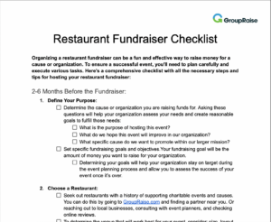 Cooking Up Success: The Ultimate Restaurant Fundraiser Checklist! - GroupRaise