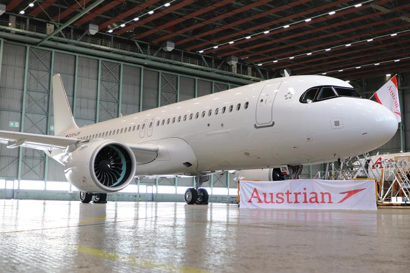 Viides Airbus A320neo laskeutuu Austrian Airlinesille Wienissä