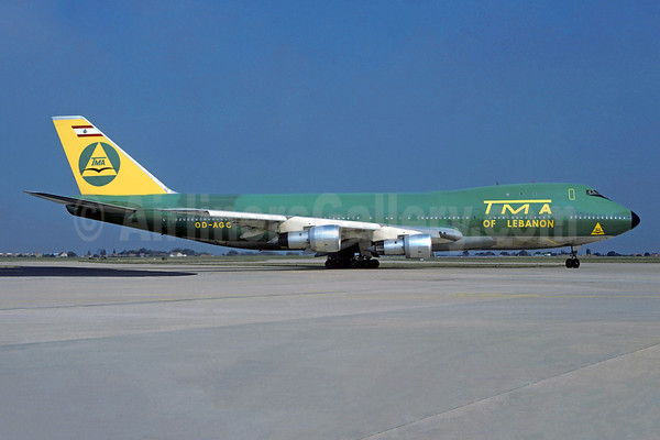 Historiskt foto: TMA of Lebanon (Trans Mediterranean Airways) (1:a) Boeing 747-123 (F) OD-AGC (msn 20391) ORY (Jacques Guillem). Bild: 962373.